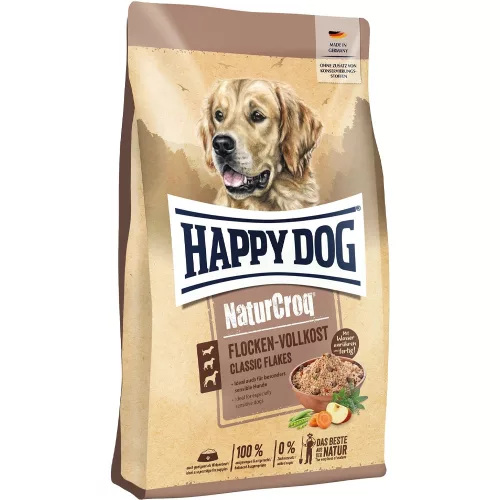 Happy Dog NaturCroq Flocken Vollkost Száraz Kutyatáp (Töpörtyű)  - 10 kg