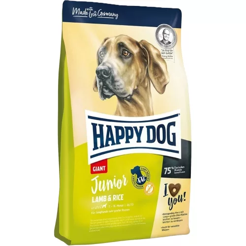 Happy Dog Giant Junior Száraz Kutyatáp (Bárány és Rizs) - 15 kg