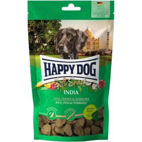   Happy Dog Soft Snack India Vega Jutalomfalat Kutyáknak (Rizs, Borsó és Kurkuma) - 100 g