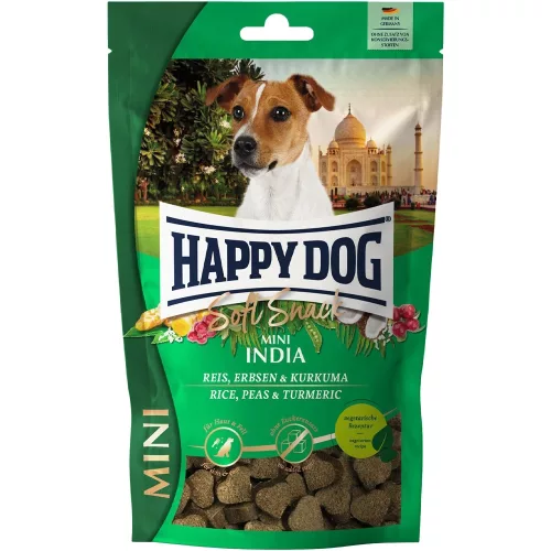 Happy Dog Soft Snack India Vega Mini Jutalomfalat Kutyáknak (Rizs, Borsó és Kurkuma) - 100 g