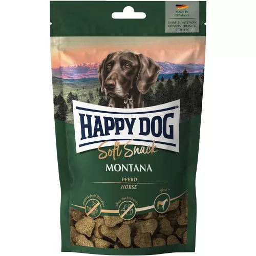 Happy Dog Soft Snack Montana Monoprotein Hipoallergén Gabonamentes Jutalomfalat Kutyáknak (Ló) - 100 g