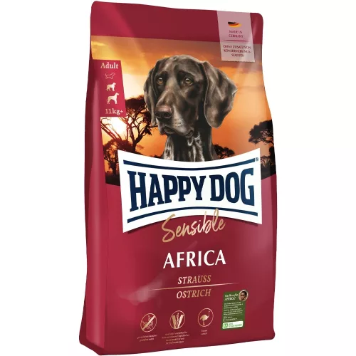 Happy Dog Sensible Africa Monoprotein Hipoallergén Gabonamentes Száraz Kutyatáp (Strucc) - 1 kg
