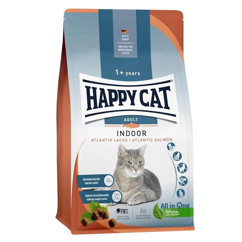 Happy Cat Adult Indoor Száraz Macskatáp (Lazac) - 4 kg