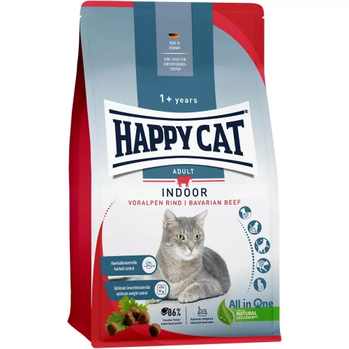 Happy Cat Indoor Adult Száraz Macskatáp (Marha) - 4 kg