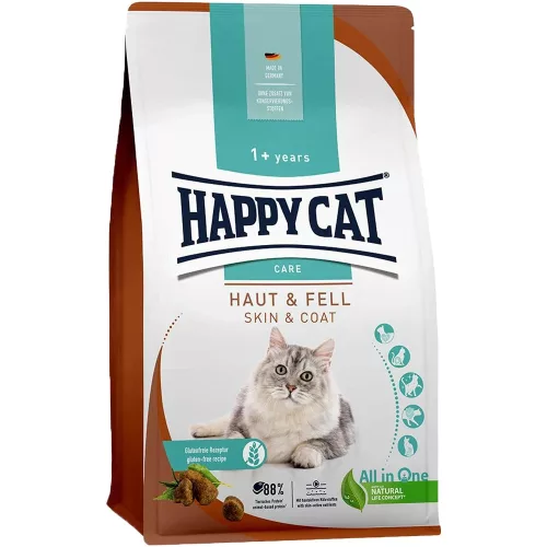 Happy Cat Care Haut & Fell (Bőr és Szőrzet) Száraz Macskatáp (Baromfi) - 4 kg