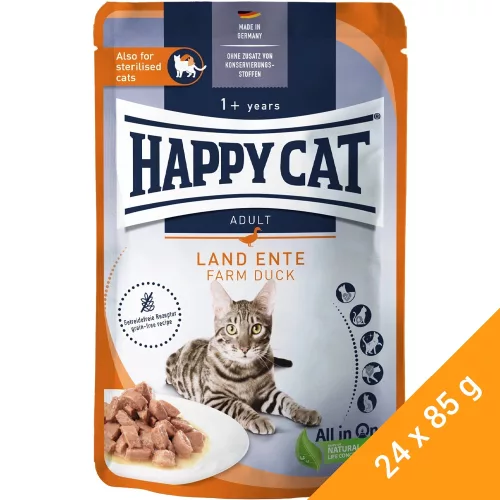 Happy Cat Meat in Sauce Culinary Gabonamentes Alutasakos Macskaeledel (Kacsa) - 24x85 g