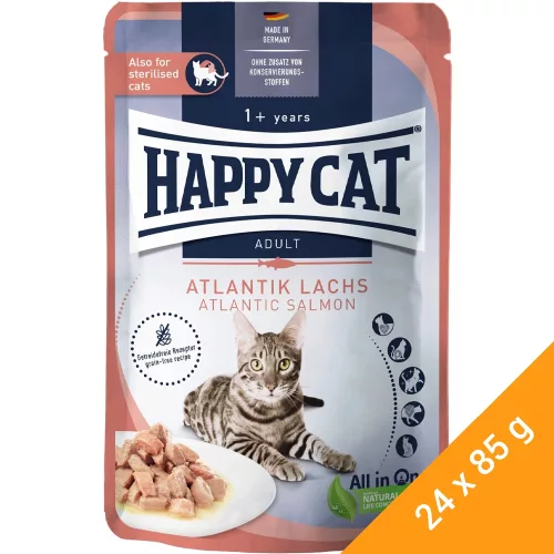 Happy Cat Meat in Sauce Culinary Gabonamentes Alutasakos Macskaeledel (Lazac) - 24x85 g