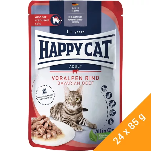 Happy Cat Meat in Sauce Culinary Gabonamentes Alutasakos Macskaeledel (Marha) - 24x85 g