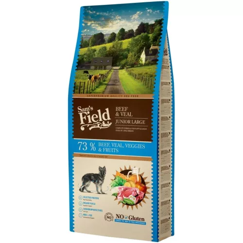 Sam's Field Large Junior Hipoallergén Száraz Kutyatáp (Marha és Borjú) - 13 kg