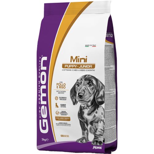 Gemon Mini Puppy & Junior Száraz Kutyatáp (Csirke és Rizs) - 3 kg