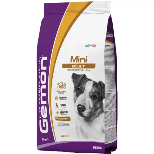 Gemon Mini Adult Száraz Kutyatáp (Csirke és Rizs) - 3 kg