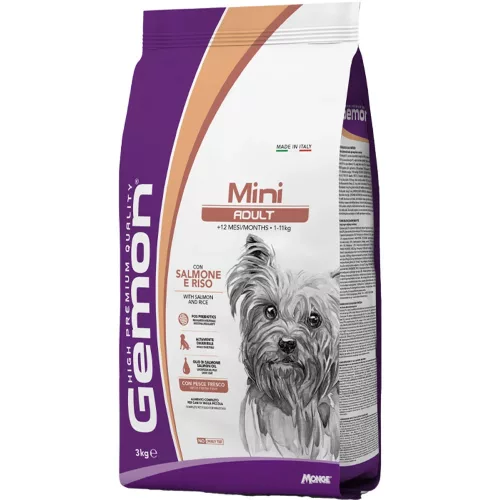 Gemon Mini Adult Száraz Kutyatáp (Lazac és Rizs) - 3 kg