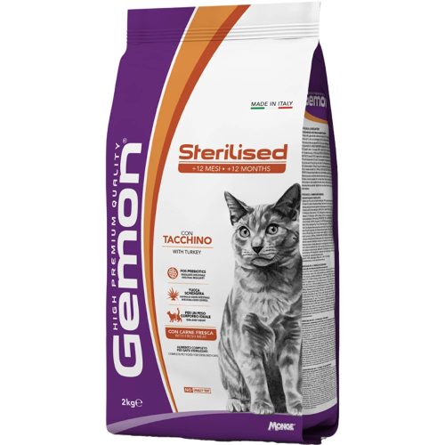 Gemon Sterilised Száraz Macskatáp (Pulyka) - 2 kg