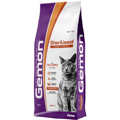 Gemon Sterilised Száraz Macskatáp (Pulyka) - 7 kg