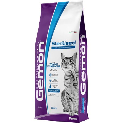 Gemon Sterilised Száraz Macskatáp (Tonhal és Lazac) - 7 kg