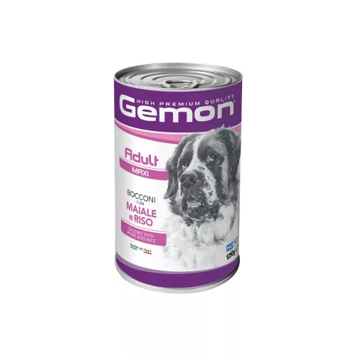 Gemon Maxi Adult Konzerv Kutyáknak (Sertés és Rizs) - 1250 g