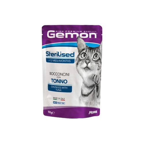 Gemon Chunkies Sterilised Alutasakos Macskaeledel (Tonhal) - 100 g