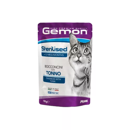 Gemon Chunkies Sterilised Alutasakos Macskaeledel (Tonhal) - 100 g