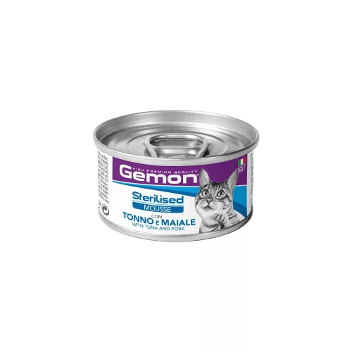 Gemon Mousse Sterilised Macskaeledel (Tonhal és Sertés) - 85 g