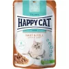 Happy Cat Meat in Sauce Care Haut & Fell (Bőr és Szőrzet) Gabonamentes Alutasakos Macskaeledel (Baromfi) - 85 g