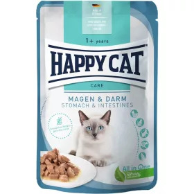   Happy Cat Meat in Sauce Care Magen & Darm (Gyomor és Bélrendszer) Gabonamentes Alutasakos Macskaeledel (Baromfi) - 85 g