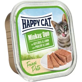   Happy Cat Minkas Duo Gabonamentes Alutálcás Macskaeledel (Baromfi és Bárány) - 100 g