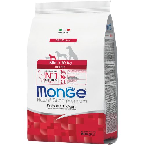 Monge Daily Line Mini Adult Száraz Kutyatáp (Csirke) - 0,8 kg
