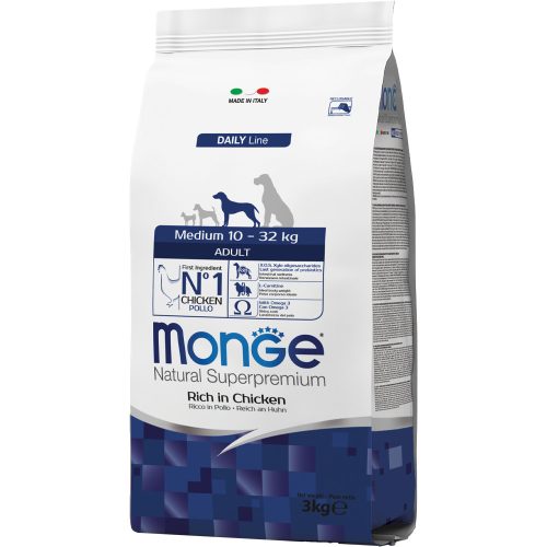 Monge Daily Line Medium Adult Száraz Kutyatáp (Csirke) - 3 kg