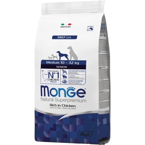 Monge Daily Line Medium Senior Száraz Kutyatáp (Csirke) - 3 kg
