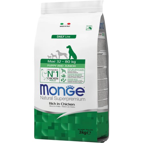 Monge Daily Line Maxi Puppy & Junior Száraz Kutyatáp (Csirke) - 3 kg