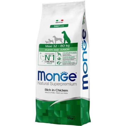 Monge Daily Line Maxi Puppy & Junior Száraz Kutyatáp (Csirke) - 12 kg