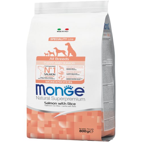 Monge Natural Superpremium Extra Small Adult Monoprotein Száraz Kutyatáp (Lazac és Rizs) - 0,8 kg