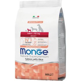   Monge Speciality Line Mini Adult Monoprotein Száraz Kutyatáp (Lazac és Rizs) - 0,8 kg