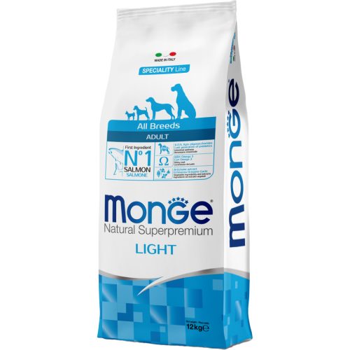 Monge Natural Superpremium Adult Light Száraz Kutyatáp (Lazac és Rizs) - 12 kg