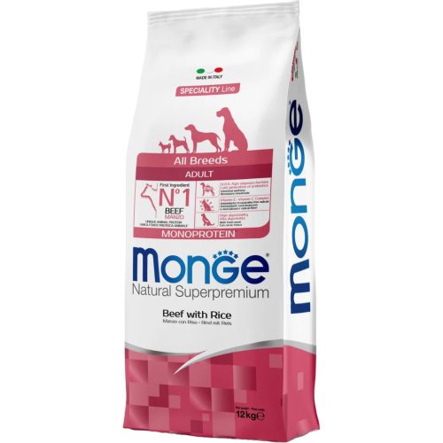 Monge Speciality Line Adult Monoprotein Száraz Kutyatáp (Marha és Rizs) - 12 kg