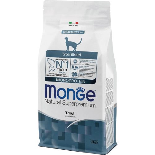 Monge Speciality Line Sterilised Monoprotein Száraz Macskatáp (Pisztráng) - 1,5 kg