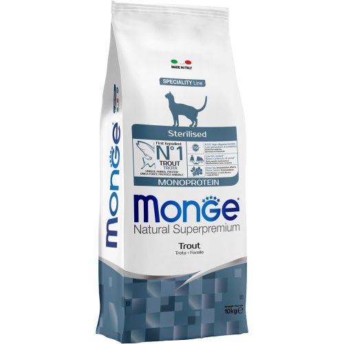 Monge Speciality Line Sterilised Monoprotein Száraz Macskatáp (Pisztráng) - 10 kg