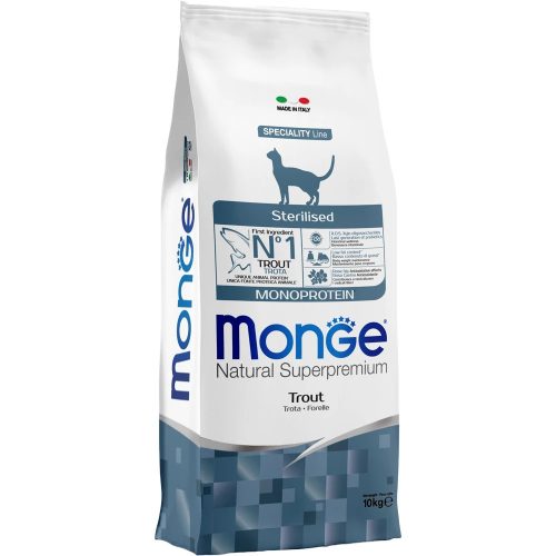 Monge Speciality Line Sterilised Monoprotein Száraz Macskatáp (Pisztráng) - 10 kg