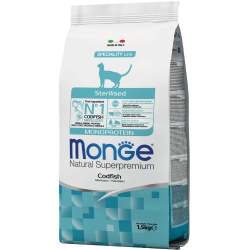 Monge Speciality Line Sterilised Monoprotein Száraz Macskatáp (Tőkehal) - 1,5 kg