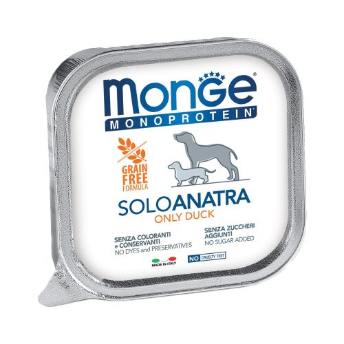 Monge Monoprotein Pate Alutálcás Kutyaeledel (100% Kacsa) - 150 g