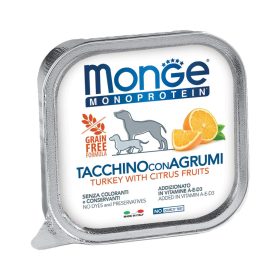   Monge Monoprotein Fruits Pate Alutálcás Kutyaeledel (Pulyka és Citrus) - 150 g