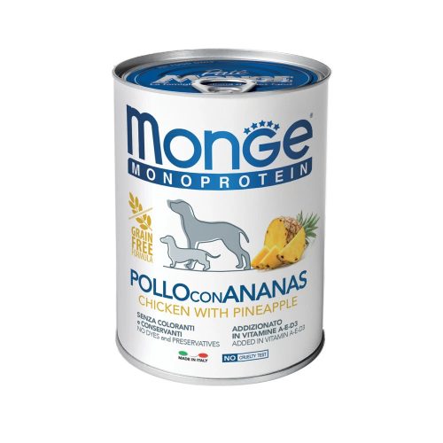 Monge Monoprotein Fruits Pate Konzerv Kutyáknak (Csirke és Ananász) - 400 g