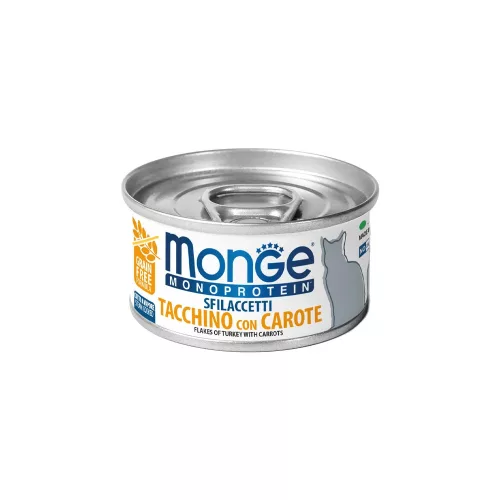 Monge Monoprotein Flakes Macskaeledel (Pulyka és Sárgarépa) - 80 g