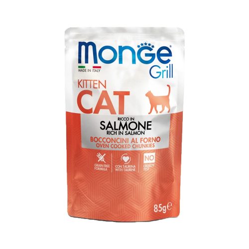 Monge Grill Kitten Alutasakos Macskaeledel (Lazac) - 85 g