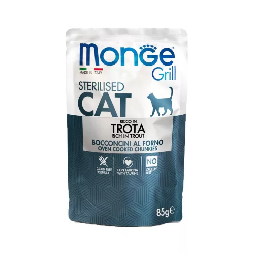 Monge Grill Sterilised Alutasakos Macskaeledel (Pisztráng) - 85 g