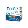Monge Grill Multibox Adult Alutasakos Macskaeledel (Nyúl és Bárány) - 12x85 g
