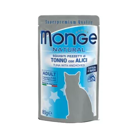   Monge Natural Pouch Alutasakos Macskaeledel (Tonhal és Szardella) - 80 g
