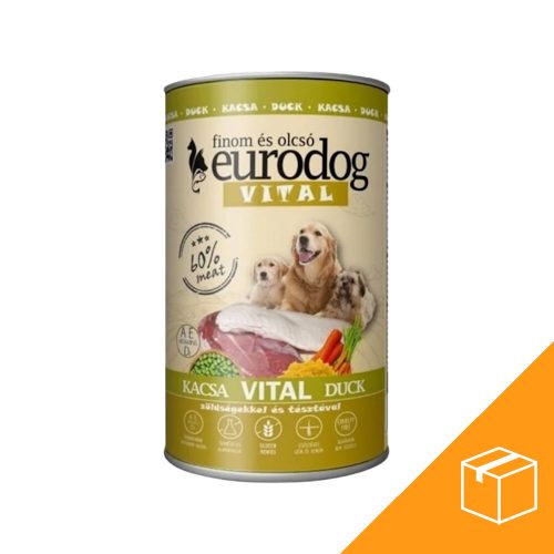 Euro Dog Vital Konzerves Kutyeledel (Kacsa) - 12x1240 g