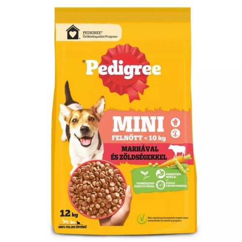 Pedigree Mini Adult Száraz Kutyatáp (Marha és Zöldségek) - 12 kg