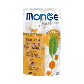   Monge Supreme Kitten Alutasakos Macskaeledel (Tonhal, Spenót és Bébirépa) - 80 g